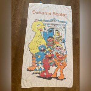 Vintage Seasame Street Retro 100% Cotton Beach Towel: Kidcore/Y2K/Beach/PBS kids